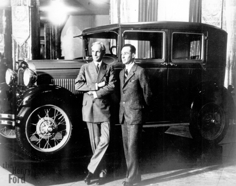 Henry Ford and his son Edsel in front od a Mod. A Fordor.